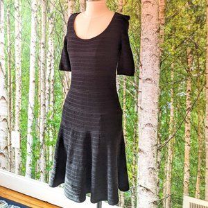 Mossimo Black Striped Drop Waist Sweater Dress